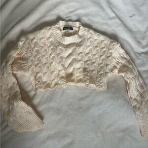 knit long sleeve crop top